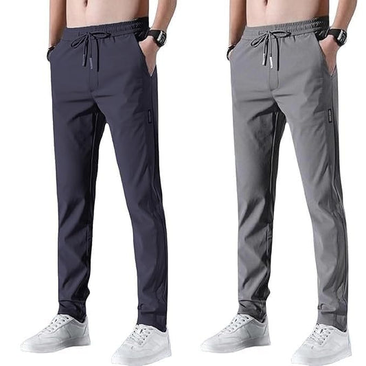 PREMIUM MEN'S HIGH STRETCH SKINNY LYCRA PANTS(Black & Gray)Buy1 Get 1